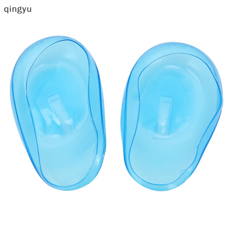 Set 2 / 4 Bọc Bảo Vệ Tai Khi Nhuộm Tóc Bằng Silicon Màu Xanh Dương Trong Suốt