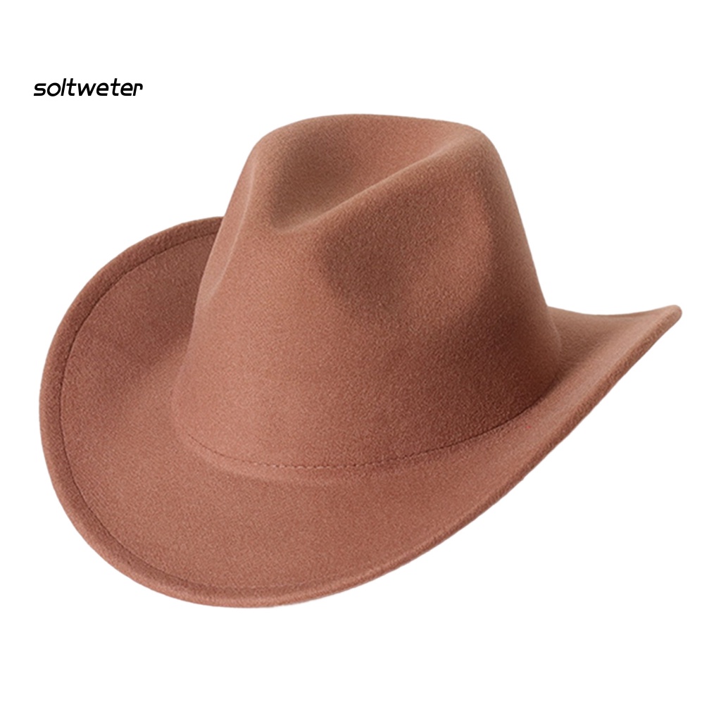 Mũ Cao Bồi Bằng Vải Nỉ Màu Trơn Chống Dầu Thoải Mái Dành Cho Nam Nữ