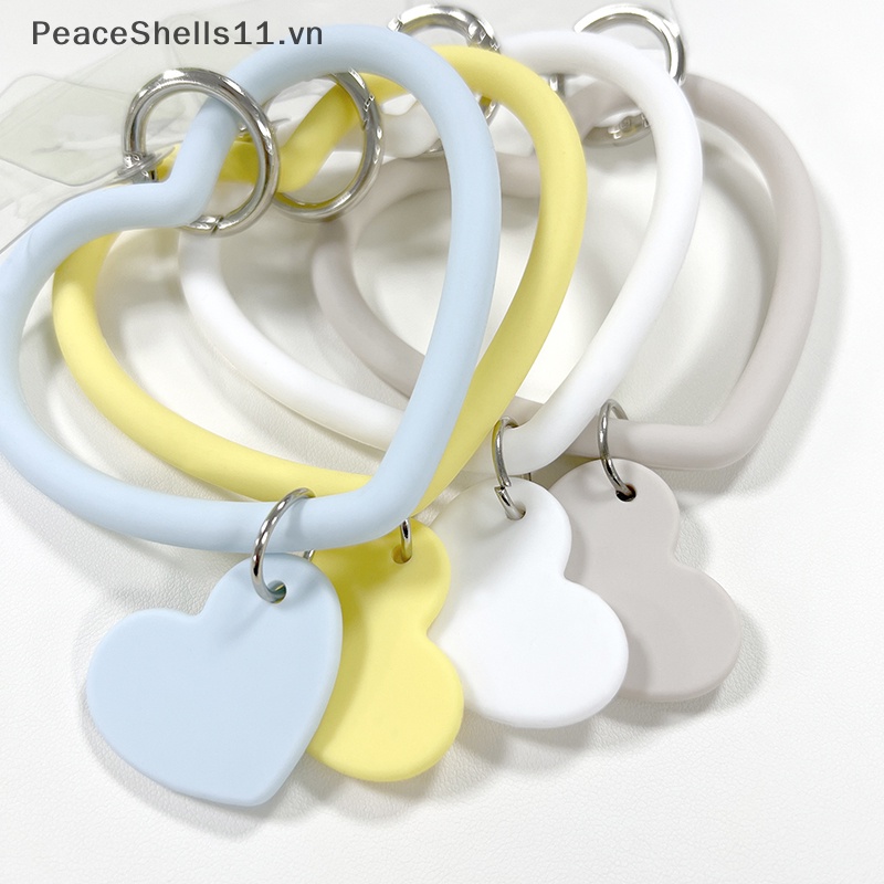 Ốp Điện Thoại Silicone Hình Trái Tim Có Vòng Đeo Tay Chống Thất Lạc