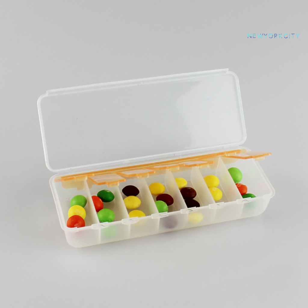 Ny-pill Ốp Máy Tính Bảng Bằng Nhựa Trong Suốt 7 Ngăn Chống Ẩm Mốc Hình Vuông