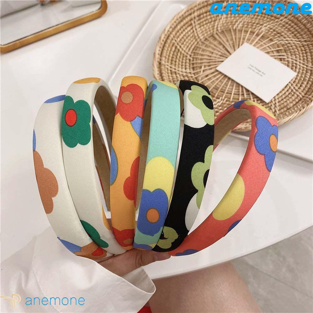 ANEMONE Dây Cột Tóc In Họa Tiết Hoa Dễ Thương Thời Trang Cho Nữ