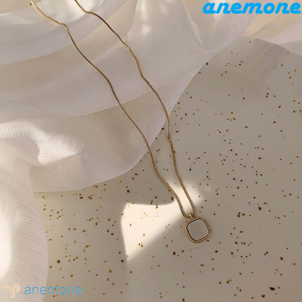 ANEMONE Vòng cổ Mặt Vuông Đơn Giản Thời Trang Cho Nữ