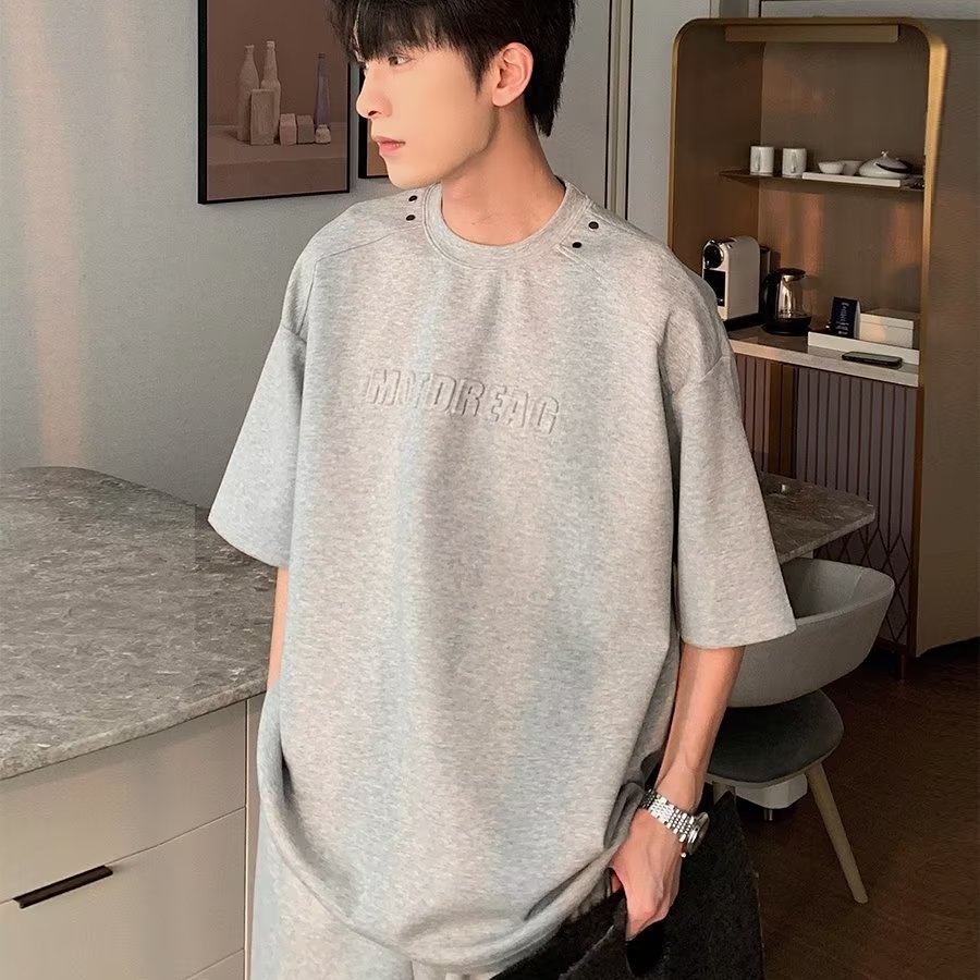 Bộ Đồ Thể Thao Hai Mảnh Dáng Rộng Phong Cách Hàn Quốc Hợp Thời Trang Mùa Hè Cho Nam