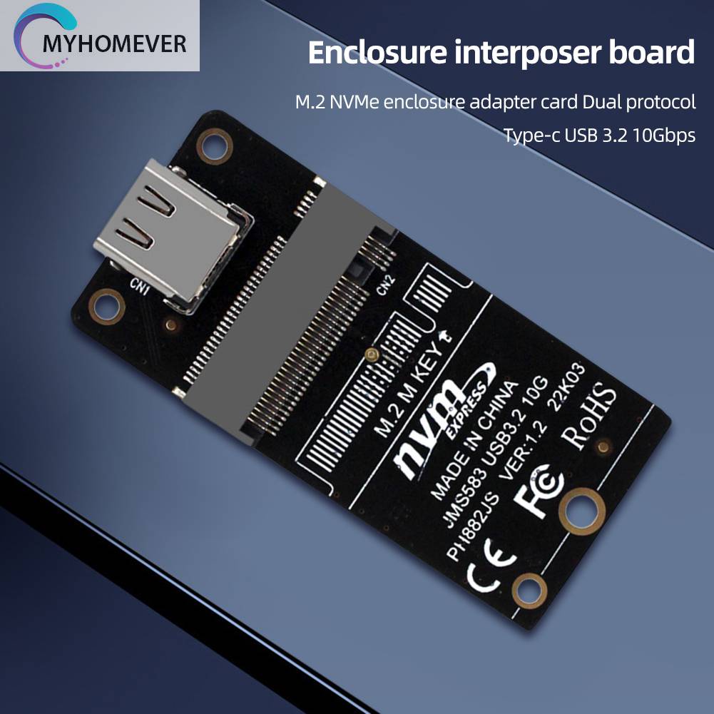Thẻ Chuyển Đổi NVME M.2 Sang Type-C SSD 10Gbps Hỗ Trợ 2230 2242 2260 2280