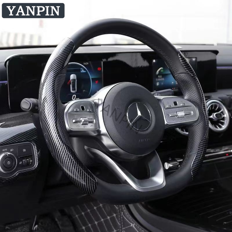 Vỏ Bọc Vô Lăng Xe Hơi In Họa Tiết Sợi Carbon