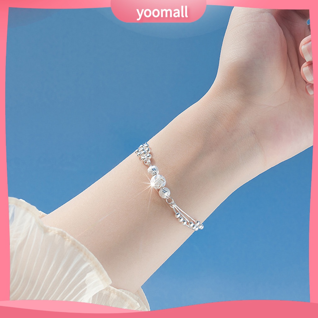 [YM] Vòng Tay Xỏ Hạt Ba Lớp Phong Cách Hàn Quốc Mặc Hàng Ngày Cho Nữ