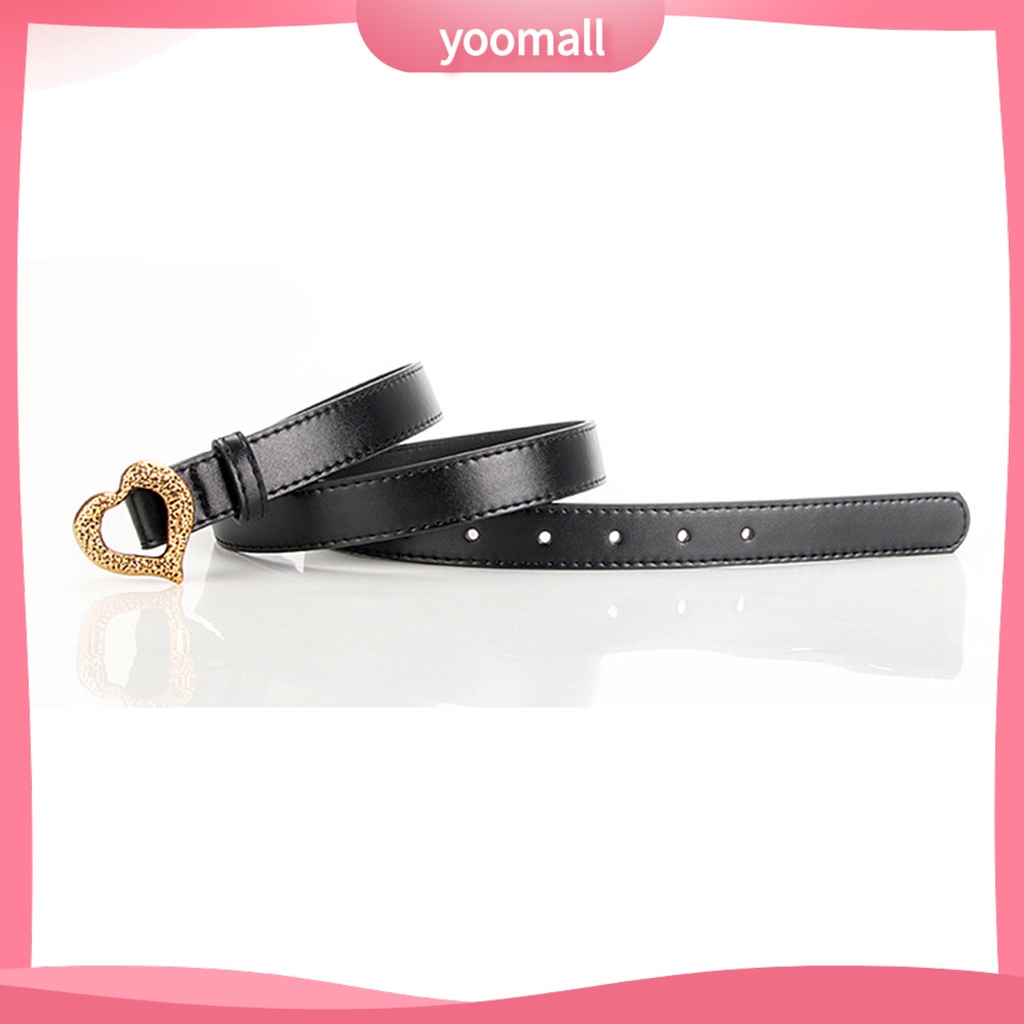 Thắt Lưng Da Giả Khóa Trái Tim Kim Loại Thoải Mái Dễ Sử Dụng Cho Nữ