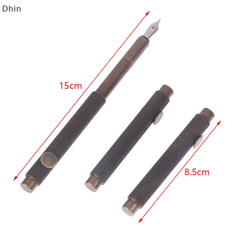 [Dhin] Brass Fountain Pen Short Pen EF/F/Bent Nib Excellent Business Office School Supplies Pen COD