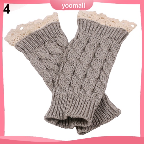 Găng Tay Len Hở Ngón Mềm Mại Giữ Ấm Mùa Đông Cho Nữ