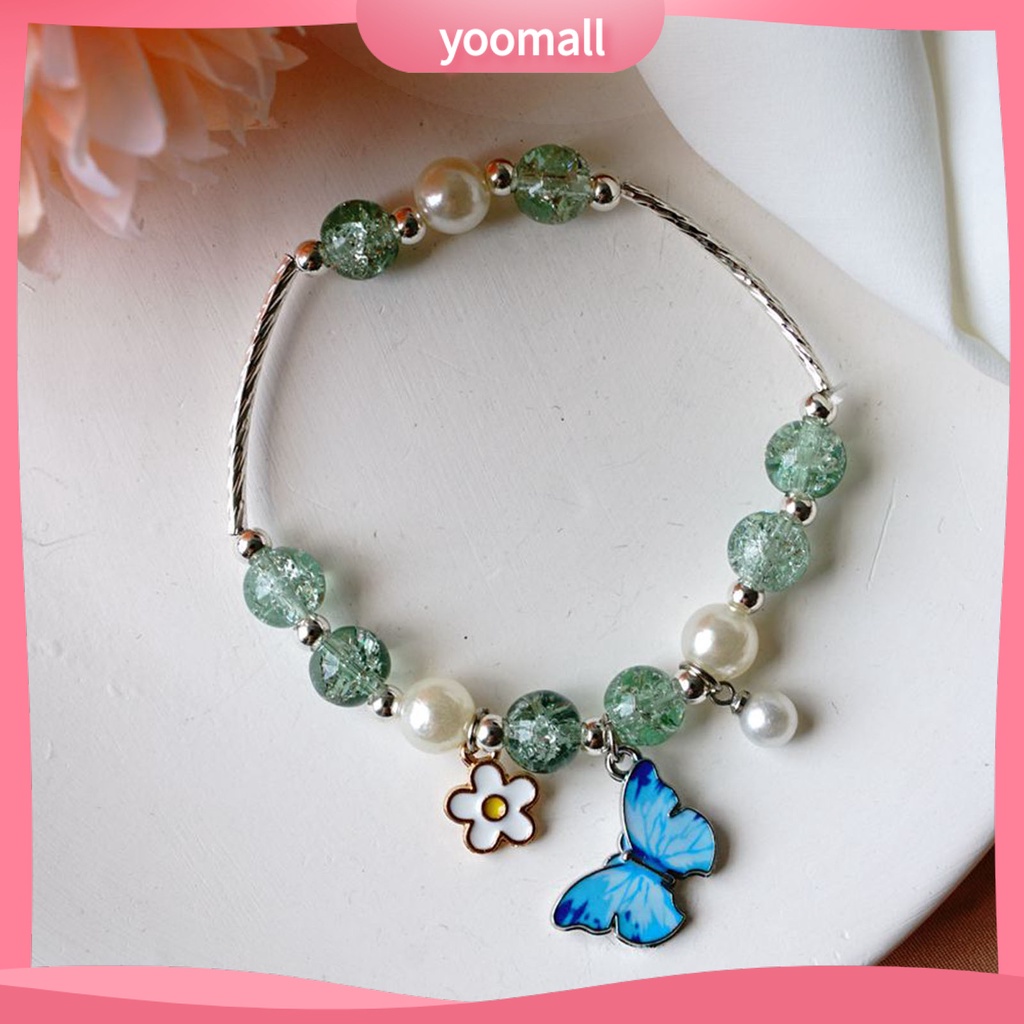 [YM] Vòng Tay Chuỗi Hạt Hình Bướm Màu Sáng Lâu Trôi Làm Quà Tặng Trang Sức Cho Nữ