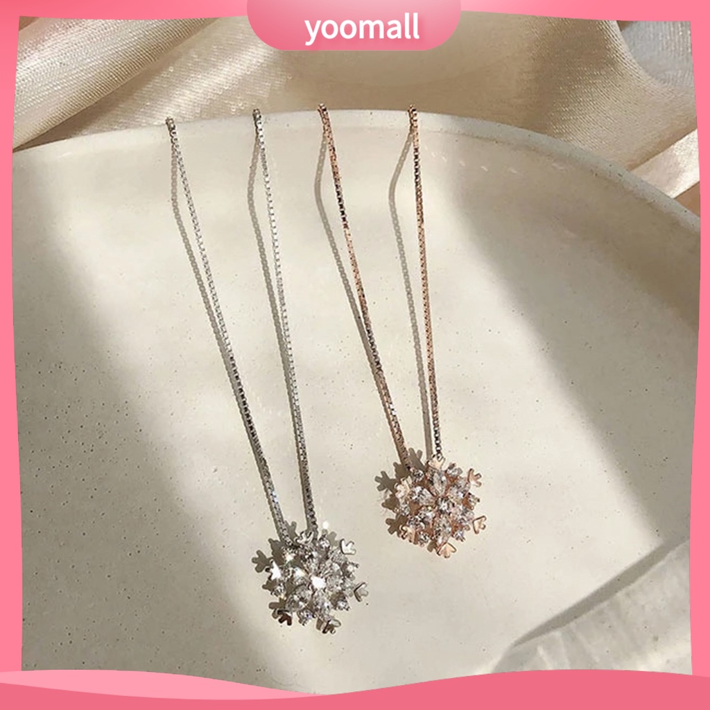 Vòng cổ Mặt Hình Hoa Tuyết Đính Đá Zircon Chống Mài Mòn Thời Trang Dự Tiệc Cho Nữ