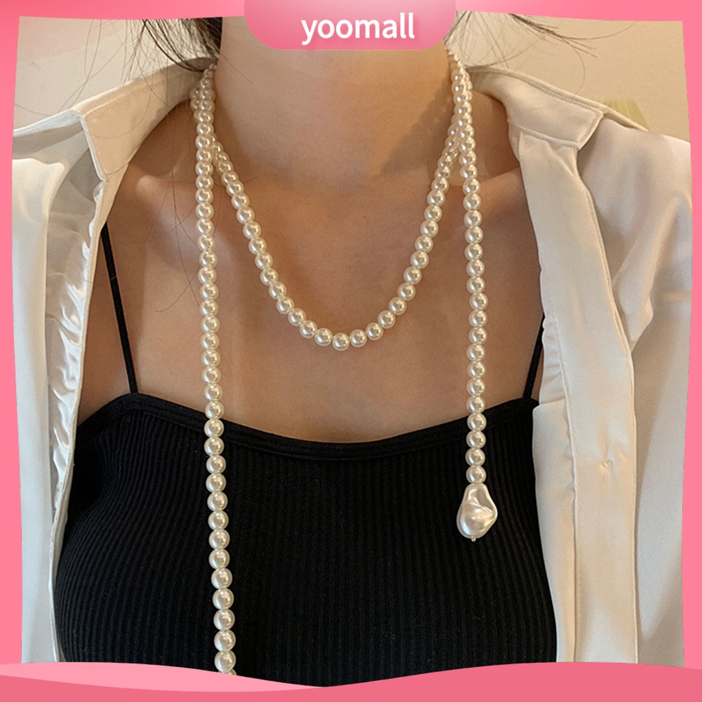 Vòng Cổ Choker Dài Nhiều Lớp Đính Ngọc Trai Nhân Tạo Phong Cách Vintage Dành Cho Nữ