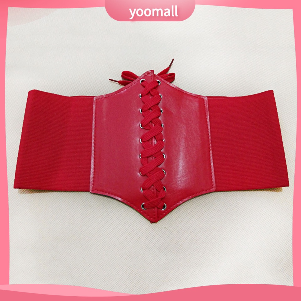 [YM] Thắt Lưng Giả Da Bản Rộng Co Giãn Định Hình Cơ Thể Mặc Hàng Ngày