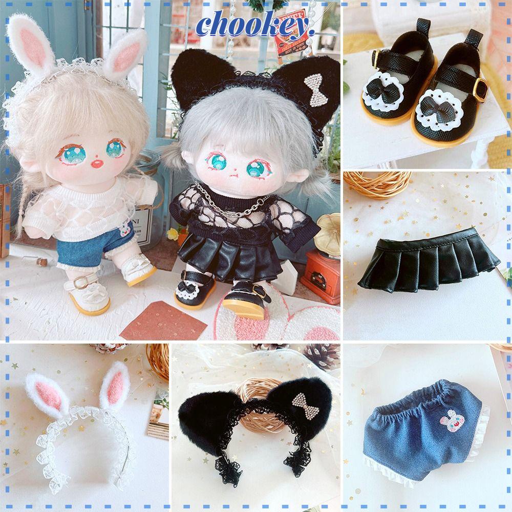 CHOOKEY Bộ Áo Sweater + Chân Váy + Băng Đô Xinh Xắn Cho Búp Bê 20cm