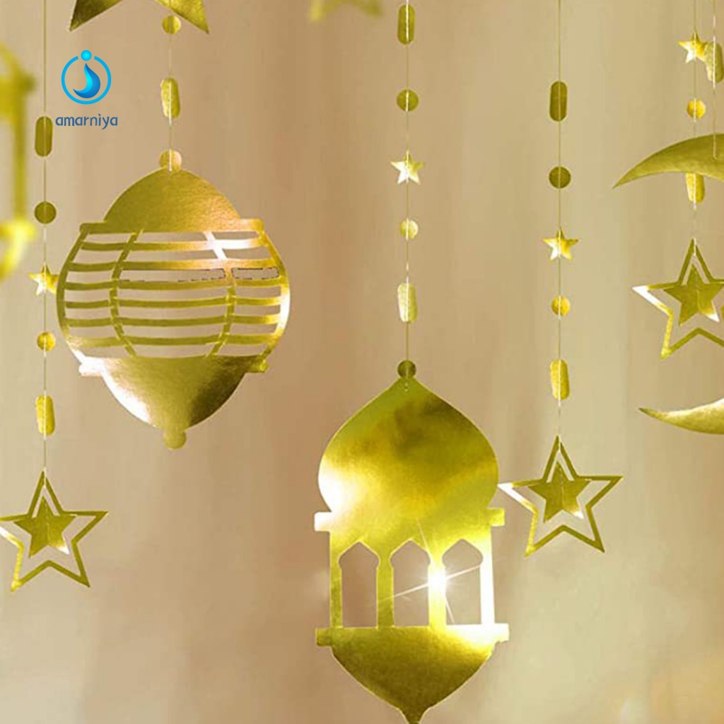 1 Bộ Cờ Treo Tường Không Phai Hình Trăng Sao Lấp Lánh