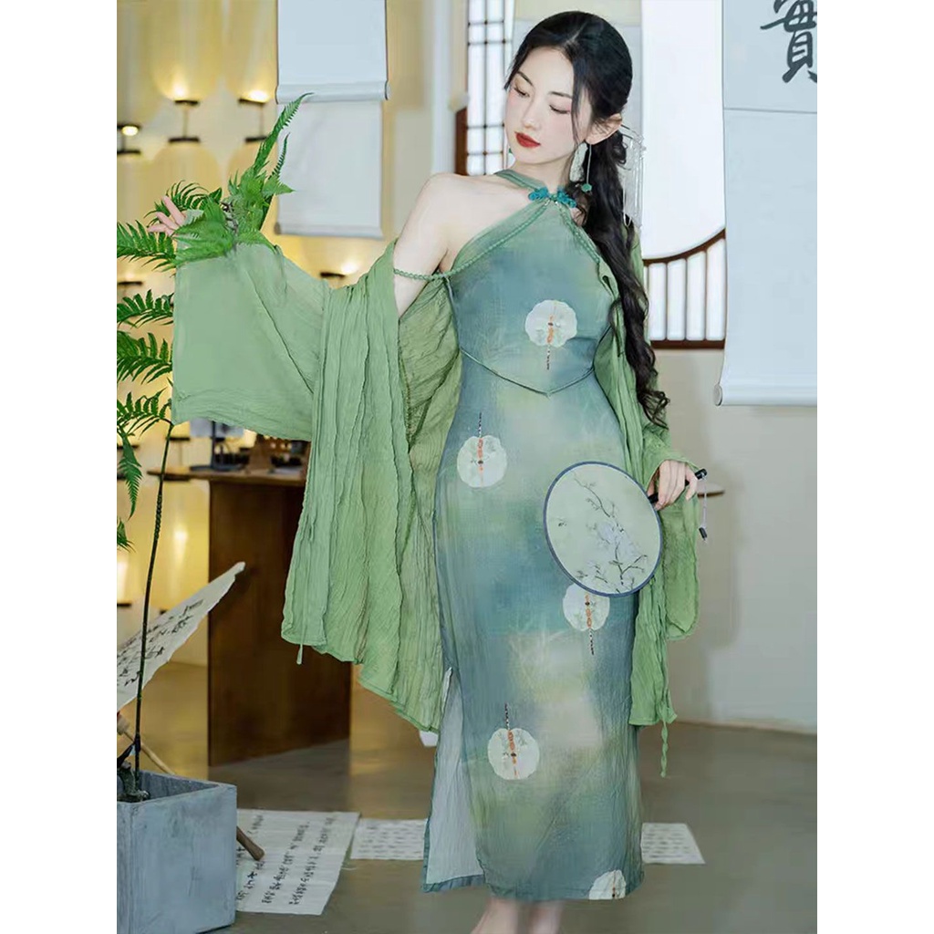 Bộ Khuyên Tai Hai Mảnh Cách Tân Sườn Xám Mùa Hè 2023 Phong Cách Trung Hoa