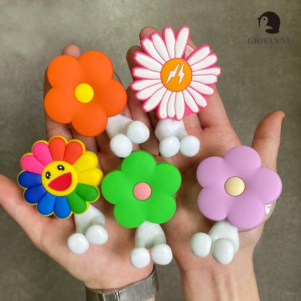 GIOVANNI Giá Đỡ Bàn Chải Đánh Răng Gắn Tường Bằng PVC Không Cần Đục Lỗ Hình Bông Hoa Tiện Dụng Cho