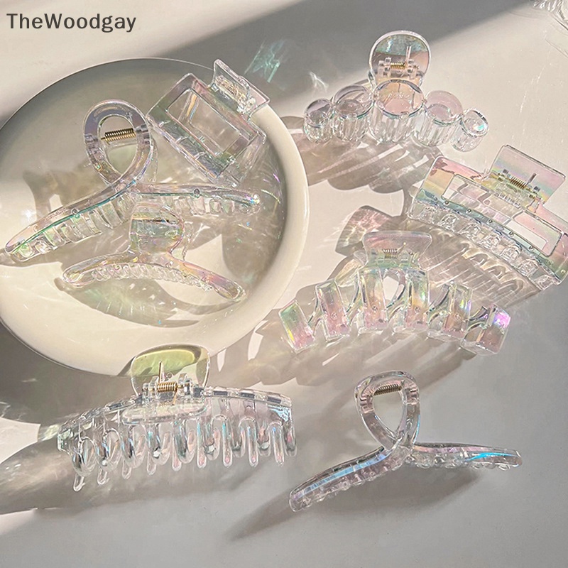 Kẹp Tóc Càng Cua Hình Học Màu Sắc Gradient