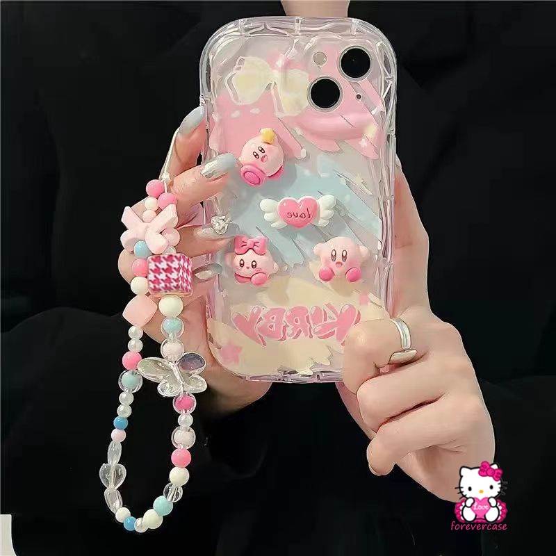 Ốp Điện Thoại Viền Cong Hình Búp Bê Kirby 3D Cho IPhone 11 14 13 12 Pro Max 7Plus XR XS X Max 7 6s 6 8 Plus SE 2020