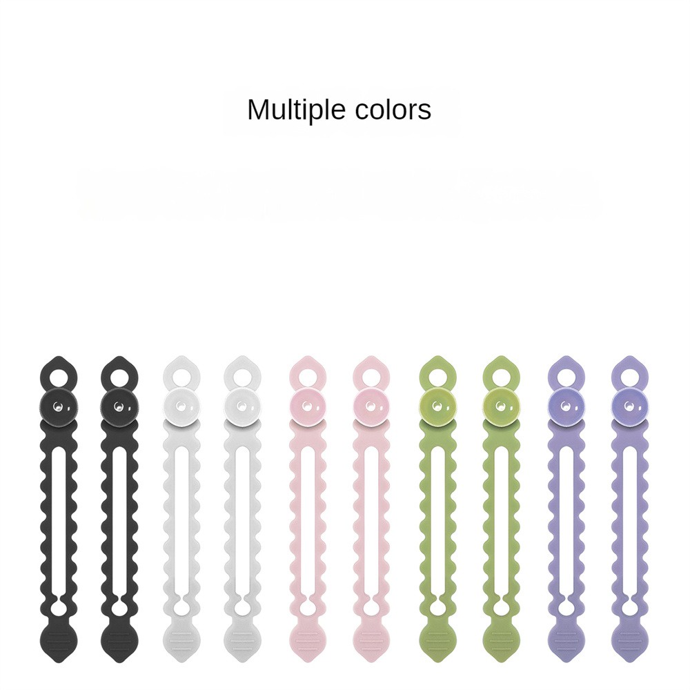 Set 16 Dây Quấn Cáp Sạc / Tai Nghe Gắn Tường Bằng Silicon Kích Thước 120 * 15mm