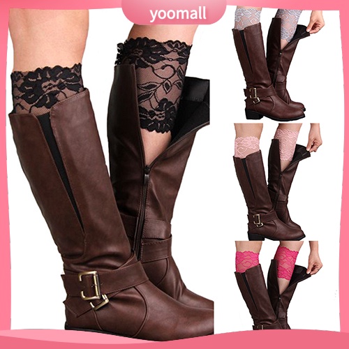 Vớ Giữ Ấm Chân Phối Ren Hoa Co Giãn Thời Trang Dành Cho Nữ