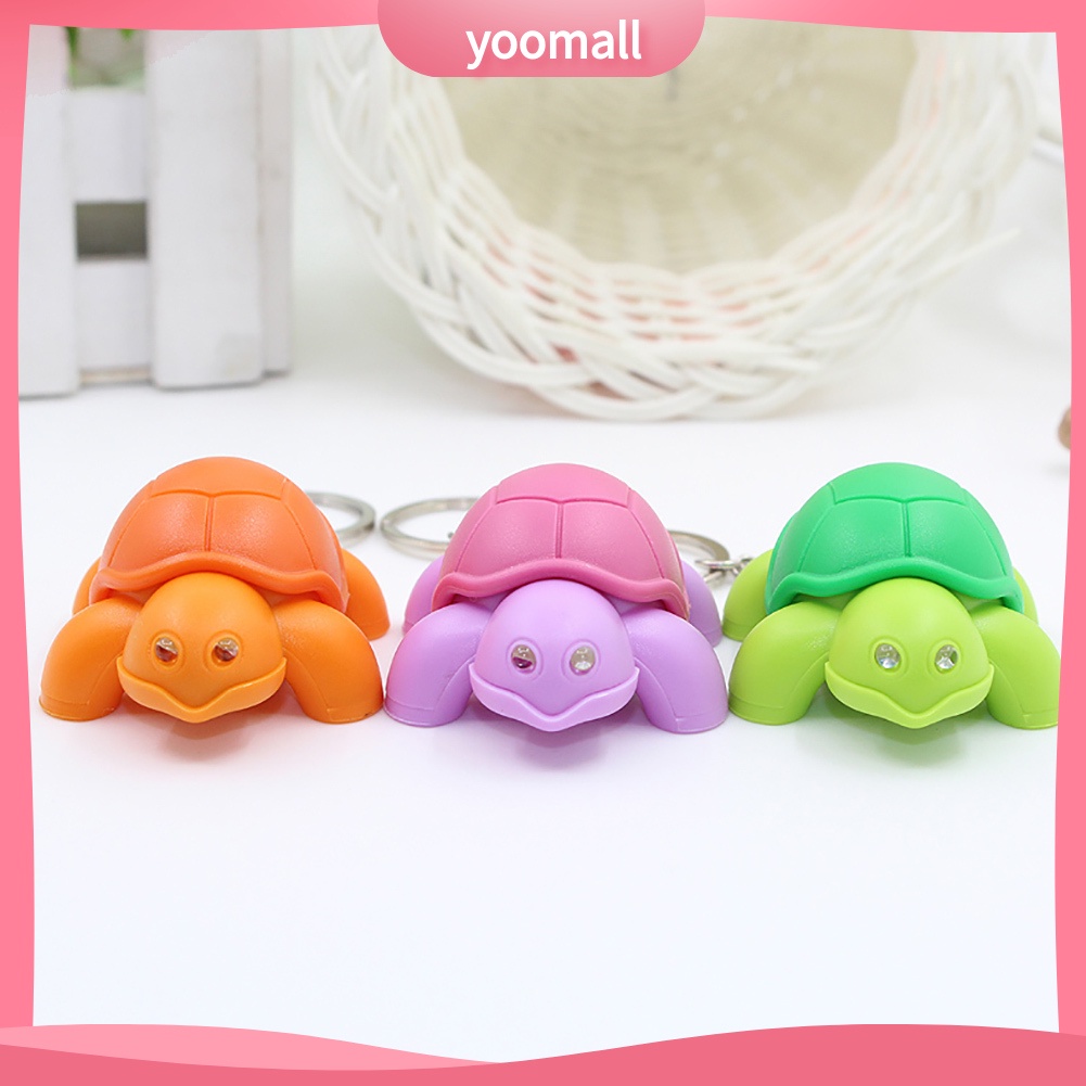 Móc Khóa Hình Rùa Có Đèn LED Và Giá Đỡ Treo Túi Xách Sáng Tạo