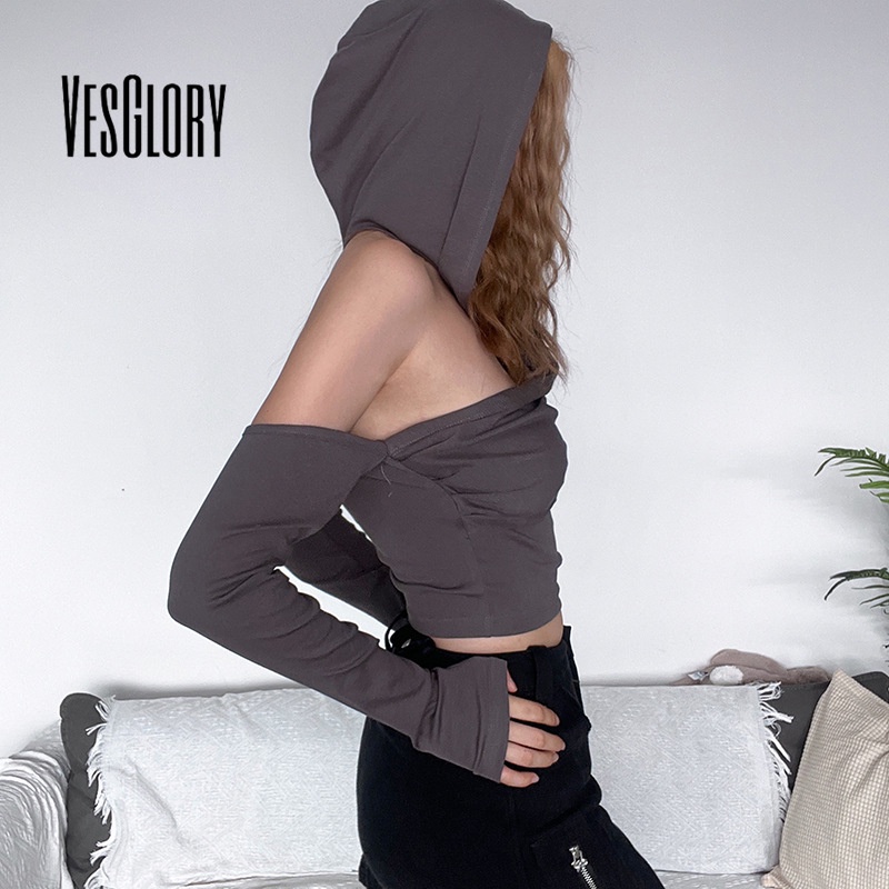 Áo Hoodie Tay Dài Màu Trơn Thời Trang 2023 Dành Cho Nữ
