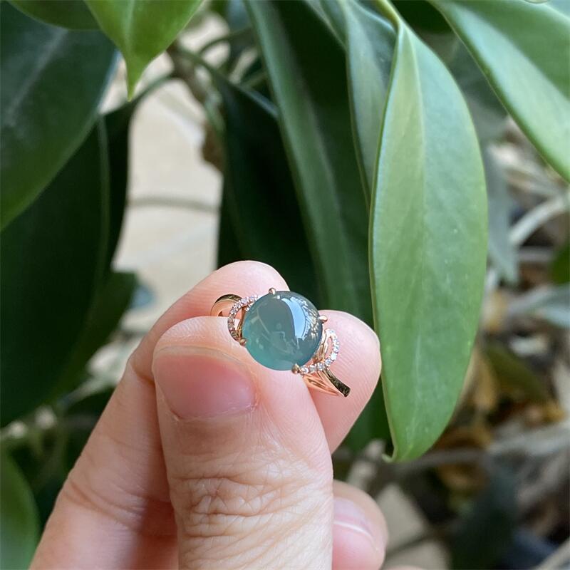 ♥ Nhẫn Hở Mạ Bạc 925 Hình Oval Đính Đá Tự Nhiên Phong Cách Dân Tộc Sang Trọng Cho Nữ