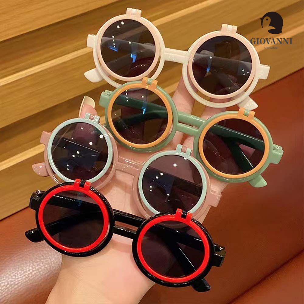 Kính Râm Lật Tròng Tròn Hai Lớp Chống Tia UV Cho Bé Gái
