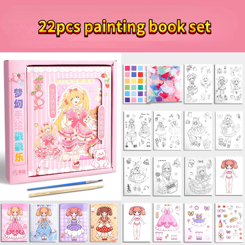 Bộ 22 Miếng Dán Trang Trí Sách Hình Công Chúa Dễ Thương Cho Bé Gái