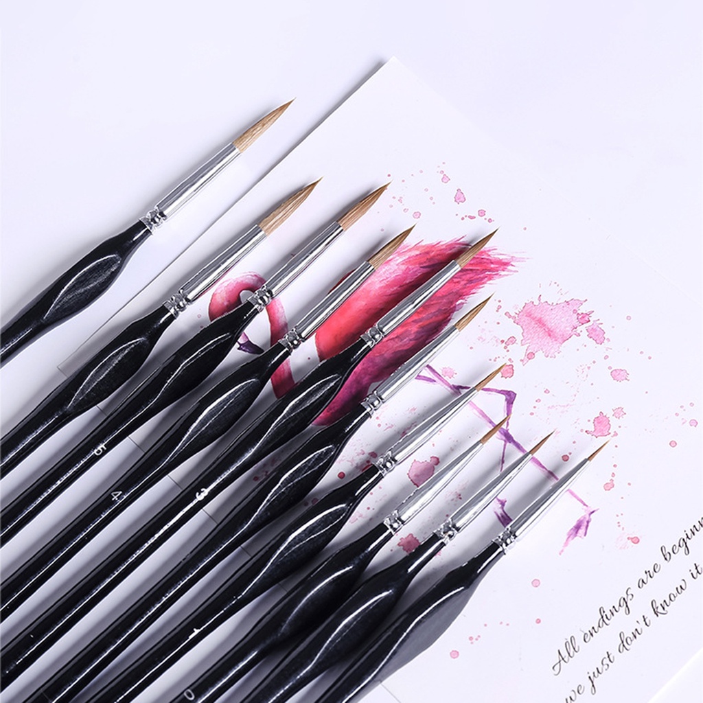 Ny-10 Cọ Vẽ Tranh Màu Nước Đầu Nhọn Hình Tam Giác Bằng Len Nylon Siêu Mịn