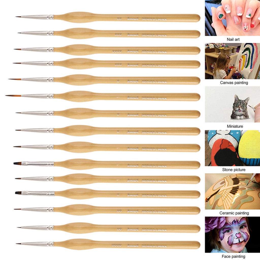 Set 15 Cọ Vẽ Tranh Sơn Dầu Bằng Lông Mềm Tiện Dụng