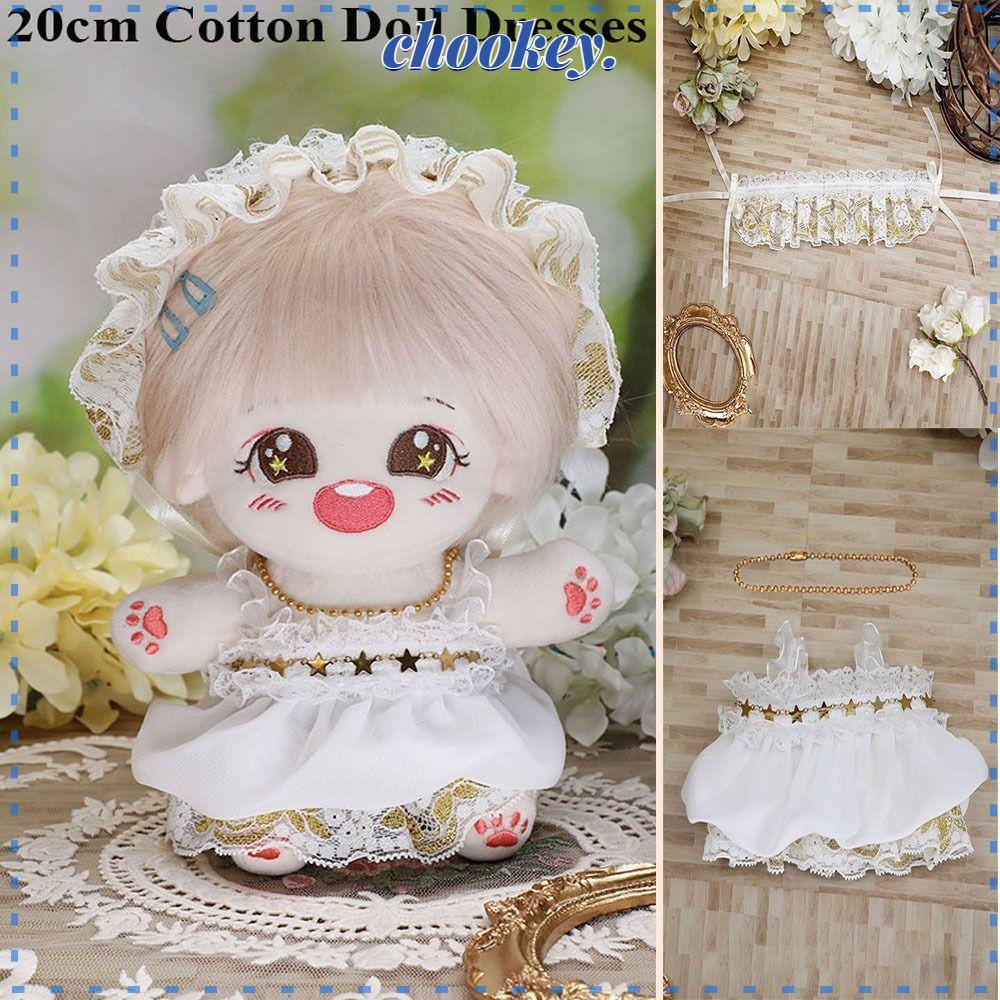 Búp Bê Nhồi Bông Cotton 20cm Kèm Băng Đô Thời Trang Xuân Hè Xinh Xắn