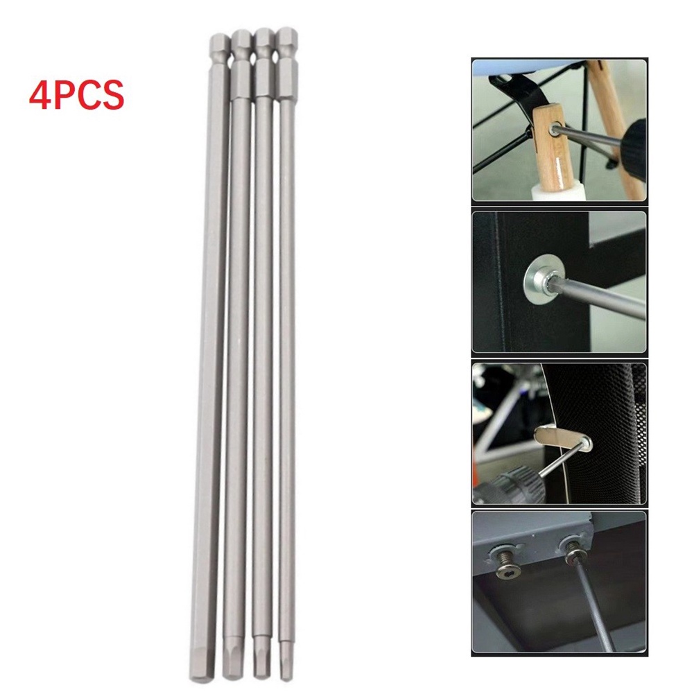 Set 4 Tua Vít Đầu Lục Giác 1 / 4 Inch 200mm 3 / 4 / 5 / 6mm Chuyên Dụng