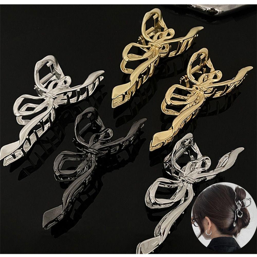 Kẹp Tóc Nơ Ruy Băng Sang Trọng Tạo Kiểu Tóc Cá Tính Bằng Hợp Kim Cho Nữ