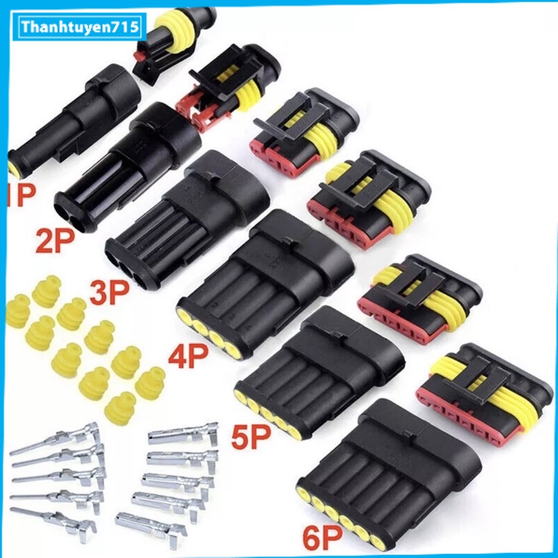 Jack kết nối 2P 3P 4P 5P 6P loại chống nước xịn dùng cho lắp ráp đèn điện xe máy ô tô