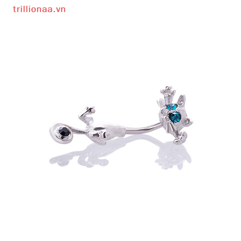 Khuyên Rốn Đính Đá Hình Mèo Phong Cách Vintage Cho Thú Cưng