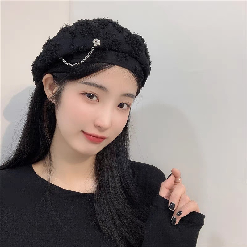 Mũ beret hàng cao cấp thiết kế tiểu thư chất liệu ren hoa thời trang Hàn Quốc cá tính cho nữ mới
