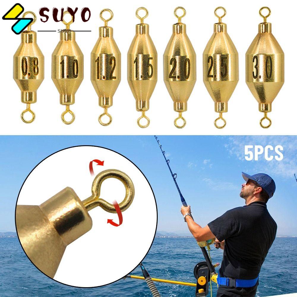 Suyo Set 5 Chì Câu Cá Bằng Đồng Chất Lượng Cao