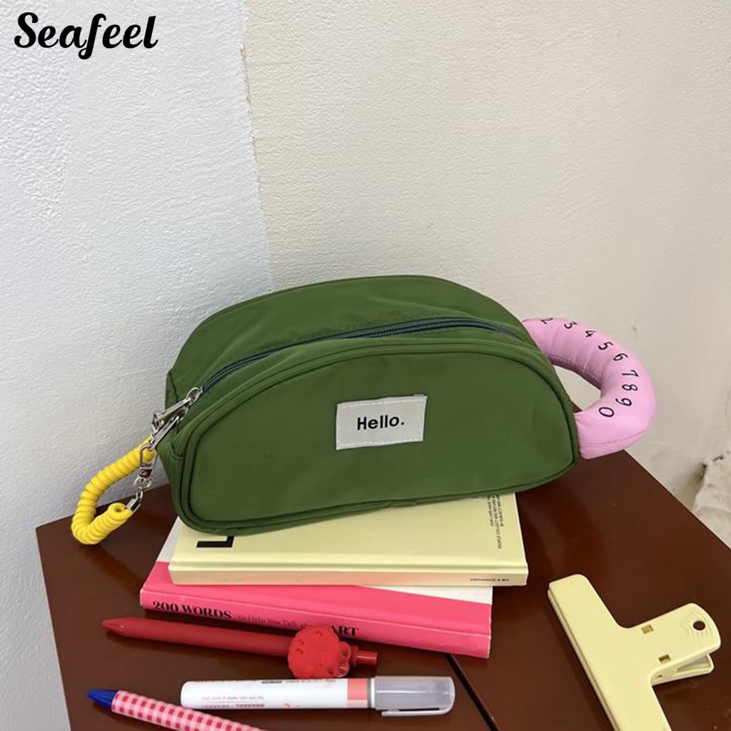 Túi Đựng Bút Chì Đa Năng Có Tay Cầm Và Khóa Kéo Tiện Dụng Cho Học Sinh