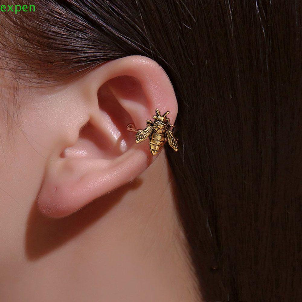 EXPEN Bông Tai Mạ Bạc Hình Con Ong Nhiều Màu Sắc Phong Cách Vintage