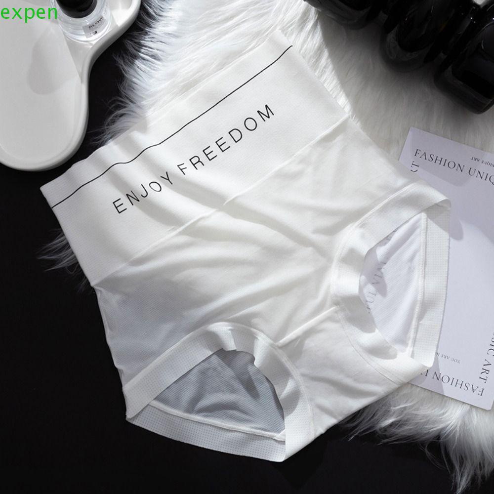 Quần Lót Không Đường May Lưng Cao Mềm Mịn Trong Suốt In Chữ Phong Cách Hàn Quốc