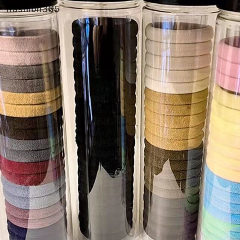 Hộp 20 Dây Buộc Tóc Co Giãn Tốt Màu Trơn Đơn Giản Thời Trang ifashion365