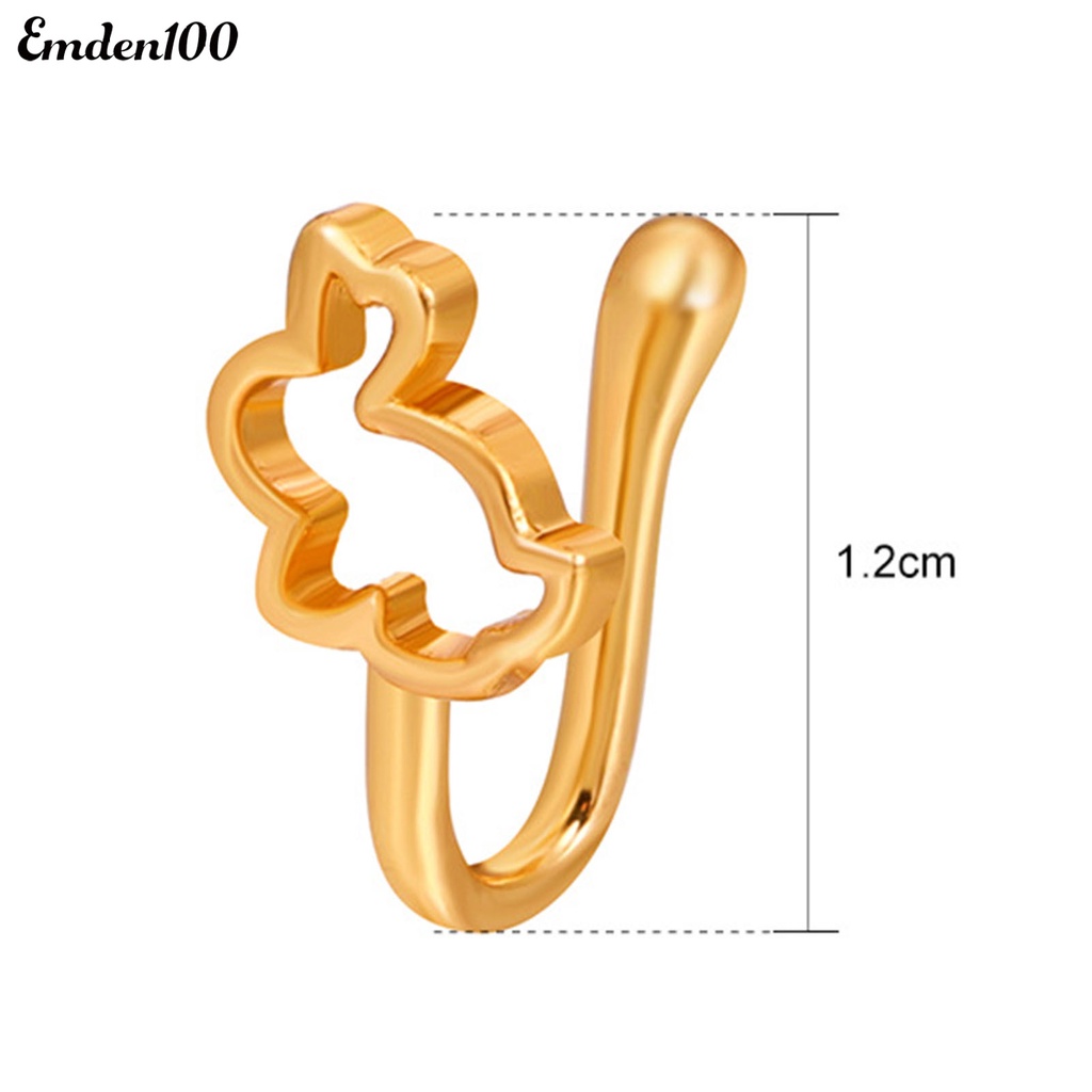 Khuyên Mũi Giả Hình Chữ U Họa Tiết Ếch Hoạt Hình Sáng Bóng Đính Đá Zircon Cho Tiệc Tùng