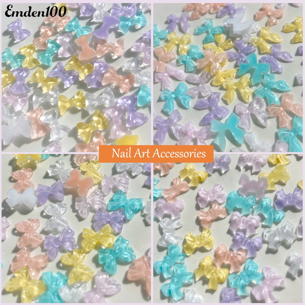 Set 50 Phụ Kiện Nơ Đính Trang Trí Móng Tay Nghệ Thuật