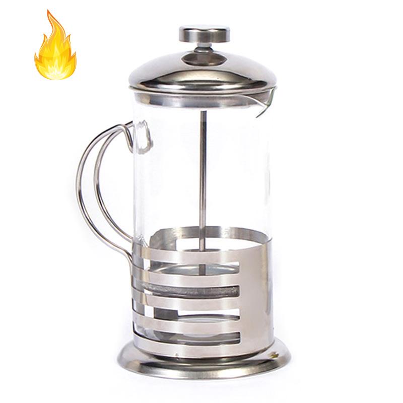 Ấm Pha Cà Phê Espresso Kiểu Pháp Bằng Thủy Tinh Và Inox 350Ml