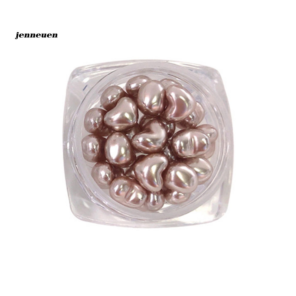 1 Hộp Hạt Ngọc Trai Giả Hình Trái Tim 3D Lấp Lánh Trang Trí Móng Nghệ Thuật