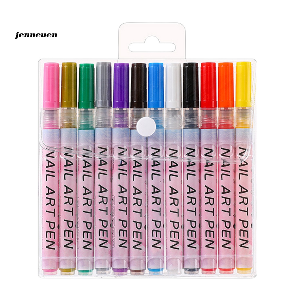 Bộ 12 Cây Bút Vẽ Trang Trí Móng Tay Nghệ Thuật Bằng ABS Thoải Mái Dành Cho Nữ