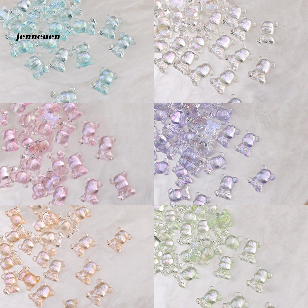 Bộ 50 Phụ Kiện Trang Trí Móng Tay Hình Gấu Hoạt Hình Dễ Thương