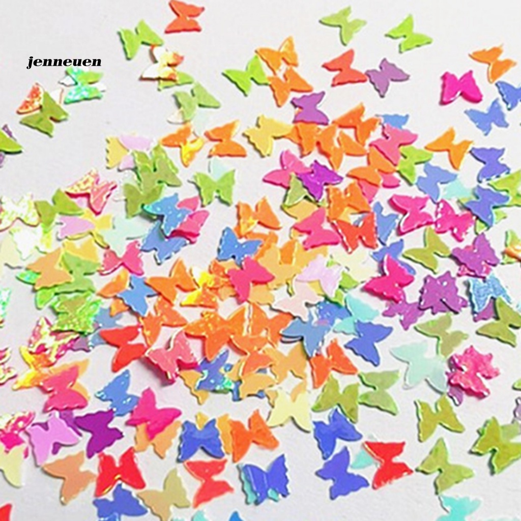 Hộp Sequin Hình Bướm Màu Dạ Quang Dùng Trang Trí Móng Tay